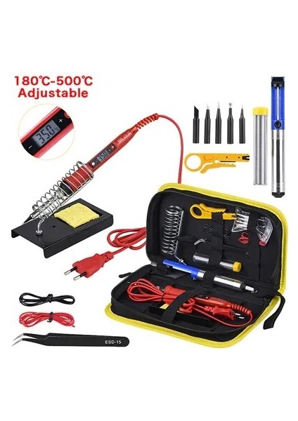 80W Siyah Set1 80W 110V Abd 80W LCD Havya Seti Ayarlanabilir Sıcaklık 220V/110V Lehim Kaynak Araçları Lehim Sökme Pompası Lehimleme Ipuçları Seramik Isıtıcı (Yurt Dışından)