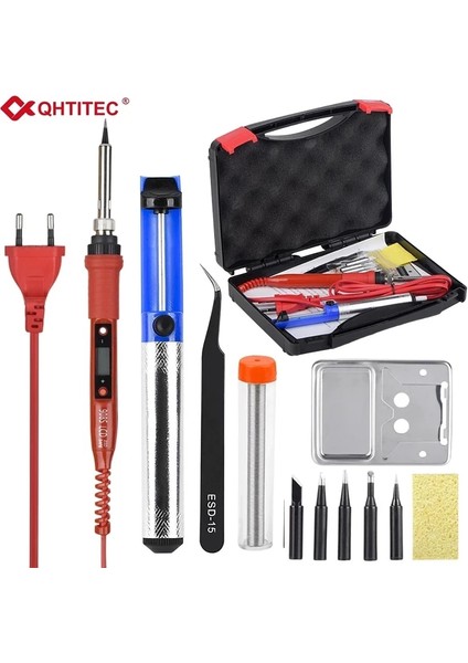 Kırmızı 80W 110V, Abd Jcd 80W Dijital Elektrikli Havya Kiti Sıcaklığı Ayarlanabilir 220V/110V Kaynak Aracı Seramik Isıtıcı Lehimleme Ipuçları Rework (Yurt Dışından)