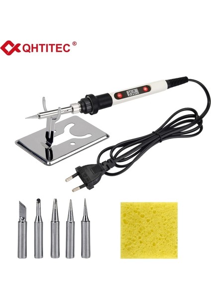 QH908S Kıt6 80W 220V, Abd Jcd 80W Dijital Elektrikli Havya Seti Sıcaklığı Ayarlanabilir 220V Kaynak Aracı Seramik Isıtıcı Lehimleme Ipuçları Rework 908S (Yurt Dışından)