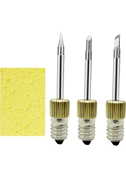 B-Gold 01 3 Adet Pirinç Kaynak Lehimleme Ipuçları Dişli Lehimleme Kafası Temizleme Süngeri ile Yedek Lehimleme Ipuçları E10 Arayüzü Aracı (Yurt Dışından)