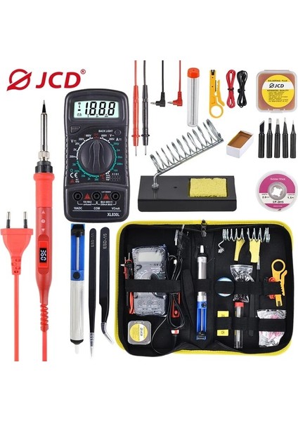 Gümüş 80W 220V, Ab Jcd 80W Havya Kiti Ayarlanabilir Sıcaklık LCD 110V 220V Multimetre Lehimleme Ipuçları Lehim Sökme Pompası Kaynak Araçları (Yurt Dışından)