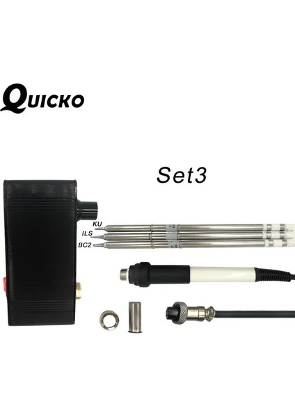 Set3 Quıcko Mını T12-941 LED Lehimleme Istasyonu Elektronik Kaynak Demiri Yeni Dc Versiyonu Taşınabilir T12 Dijital Demir Güç Adaptörü Yok (Yurt Dışından)