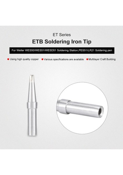 Etb 2 Adet Et Havya Ipuçları Etb Kaynak Araçları Ets Lehimleme Ucu Weller WES50/WES51/WESD51 Lehimleme Istasyonu Hızlı Isıtma (Yurt Dışından) fırsatları