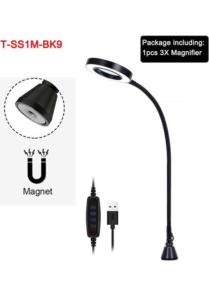 T-SS1M-BK9 Newacalox Manyetik Pcb Devre Kartı Tutucu Esnek Kol Lehimleme Üçüncü El Kaynak Istasyonu Havya Standı Tamir Araçları (Yurt Dışından)