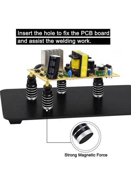 T-SS1M-BK9 Newacalox Manyetik Pcb Devre Kartı Tutucu Esnek Kol Lehimleme Üçüncü El Kaynak Istasyonu Havya Standı Tamir Araçları (Yurt Dışından)