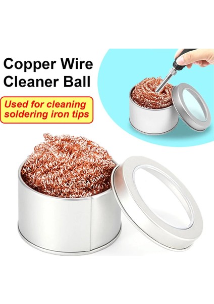 Set6 Temizleme Topu Lehim Sökme Havya Örgü Filtre Temizleme Memesi Ucu Bakır Tel Temizleme Topu Metal Cüruf Kutusu Temiz Top (Yurt Dışından) fırsatları