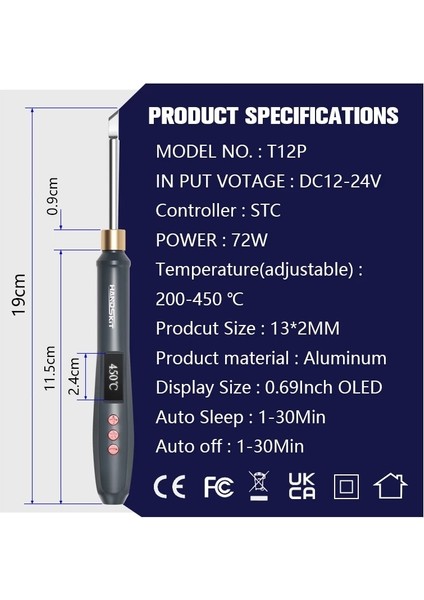 Güç Yok 1 Adet JL02 Ucu 72 W T12 Havya Ayarlanabilir Dijital Lehim Istasyonu Ekipmanları SH72 Taşınabilir Ev Elektroniği Tamir Aracı Set (Yurt Dışından)