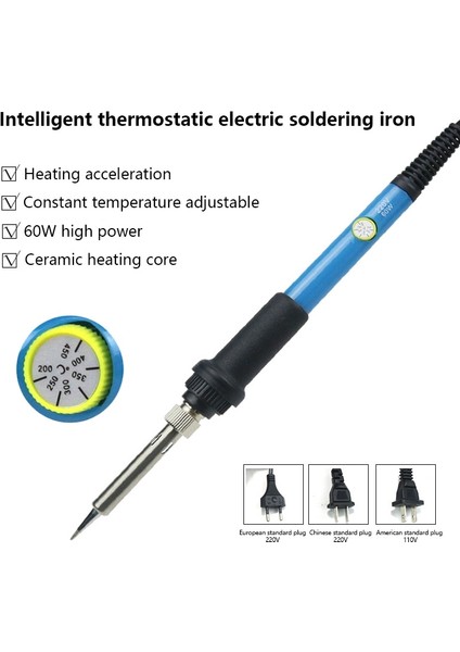 Au Ayarlanabilir Sıcaklık 60 W Dahili Isıtma Lehimleme Araçları Lehimleme Kaynak Ekipmanları Için Elektronik Havya 110 V/220 V (Yurt Dışından)