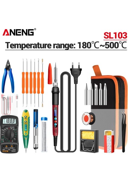 SL103 Ab 16 Takım Aneng SL103 60W Dijital Elektrikli Havya Abd/ab Tak Sıcaklığı Ayarlanabilir 240V Kaynak Aracı Taşınabilir Elektrokoter (Yurt Dışından) fiyatları