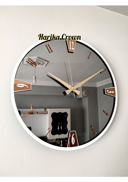 Gerçek Aynalı Dekoratif Duvar Saati (40- 50 Cm)