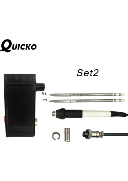 Set2 Quıcko Mını T12-941 LED Lehimleme Istasyonu Elektronik Kaynak Demiri Yeni Dc Versiyonu Taşınabilir T12 Dijital Demir Güç Adaptörü Yok (Yurt Dışından)