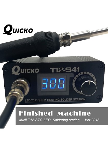 Set2 Quıcko Mını T12-941 LED Lehimleme Istasyonu Elektronik Kaynak Demiri Yeni Dc Versiyonu Taşınabilir T12 Dijital Demir Güç Adaptörü Yok (Yurt Dışından)