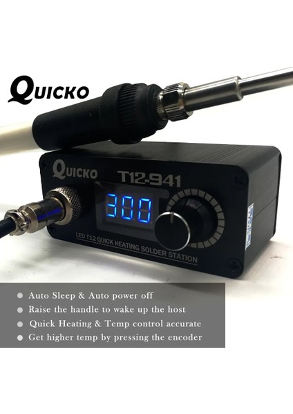 Set2 Quıcko Mını T12-941 LED Lehimleme Istasyonu Elektronik Kaynak Demiri Yeni Dc Versiyonu Taşınabilir T12 Dijital Demir Güç Adaptörü Yok (Yurt Dışından)