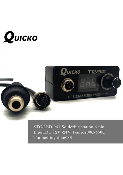 Set2 Quıcko Mını T12-941 LED Lehimleme Istasyonu Elektronik Kaynak Demiri Yeni Dc Versiyonu Taşınabilir T12 Dijital Demir Güç Adaptörü Yok (Yurt Dışından)