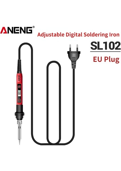 SL102 Ab Fişi Aneng SL102 60W Dijital Elektrikli Havya Kiti Ayarlanabilir Sıcaklık Kaynak Araçları Souder Lehim Ucu Lehim Için Standı (Yurt Dışından)