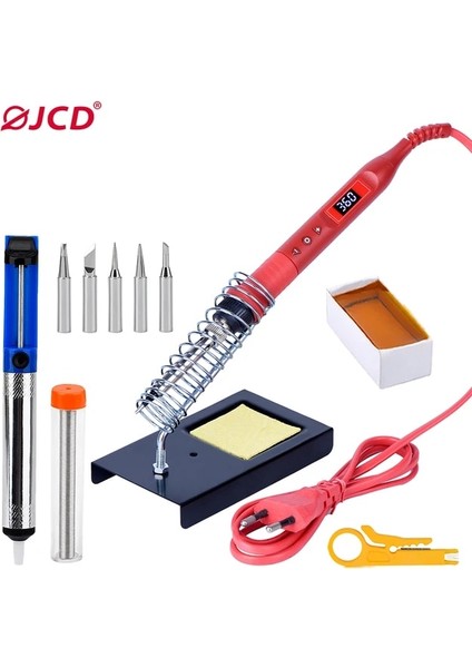 Sarı 80W, Abd Jcd 220V/110V Havya Kiti 80W Çok Fonksiyonlu Düğme Ayarlanabilir Sıcaklık Lehimleme Istasyonu LCD Dijital Ekran IRON908U (Yurt Dışından)