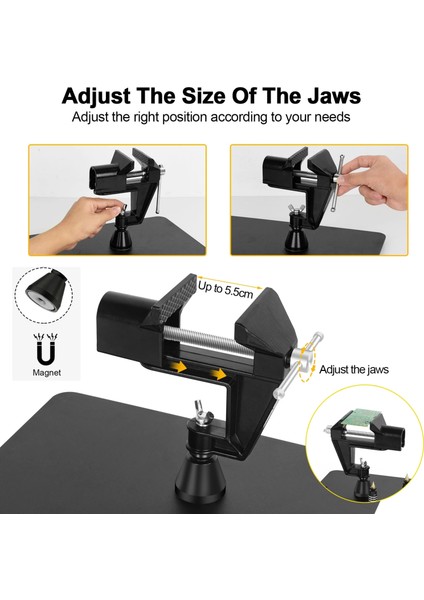 T-Sa4-Bk9 Newacalox Manyetik Taban Devre Klipleri Esnek Kol Timsah Klipler Lehimleme Üçüncü El Pcb Kaynak Onarım Aracı (Yurt Dışından) indirimleri