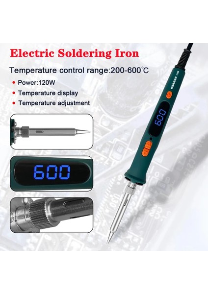 Aracı Ab Ayarlanabilir Sıcaklık Elektrikli Havya 220 V 80/120 W Kaynak Lehim Rework Istasyonu Isı Kalem Ipuçları Onarım Aracı Seti (Yurt Dışından)