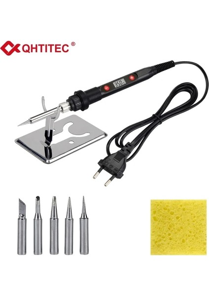 QH908S Kıt7 80W 110V, Ab Jcd 80W Dijital Elektrikli Havya Seti Sıcaklığı Ayarlanabilir 220V Kaynak Aracı Seramik Isıtıcı Lehimleme Ipuçları Rework 908S (Yurt Dışından)