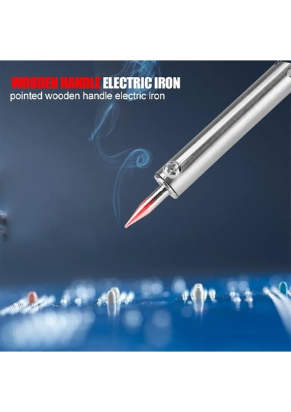 Ab Tak 30W 220V Ayarlanabilir Sıcaklık Elektrikli Havya 30W/40W/60W/80W/100W Ahşap Saplı Mini Havya Rework Istasyonu Ab Tak (Yurt Dışından)
