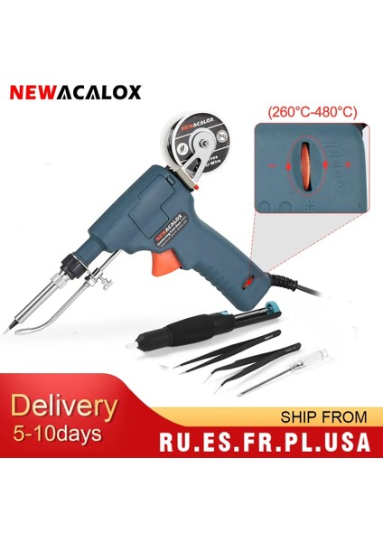 N-108-GY 60W,AB Newacalox 110V/220V 60W Abd/ab El Tipi Dahili Isıtma Elektrikli Havya Otomatik Olarak Kalay Tabancası Kaynak Onarım Aracı Göndermek (Yurt Dışından) fiyatları