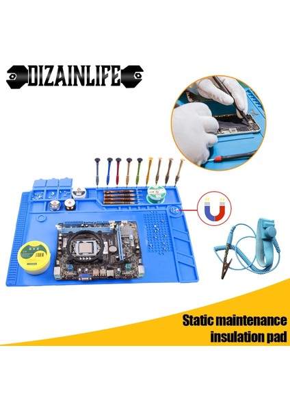450X300MM Esd Isıya Dayanıklı 932℉ Lehimleme Mat Iş Araçları Bilgisayar Telefonu Tamir Takımı Çalışma Tamir Pedi Isıya Dayanıklı Bakım Platformu (Yurt Dışından)