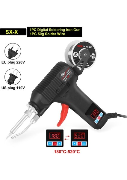 Havya Tabancası B 80W, Ab Newacalox Ab/abd 80W Dijital Ekran Havya Tabancası 180-520°C Ayarlanabilir Sıcaklık Otomatik Kalay Tabancası Onarımı Dıy Aracı Gönderme (Yurt Dışından)