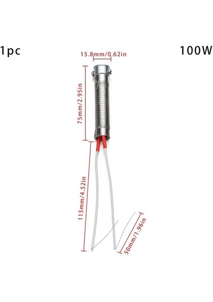 1 ADET-100W Aksesuar Harici Isı Dayanıklı Kaynak Ekipmanları Havya Çekirdek Kaynak Aracı Isıtma Elemanı Değiştirme (Yurt Dışından)
