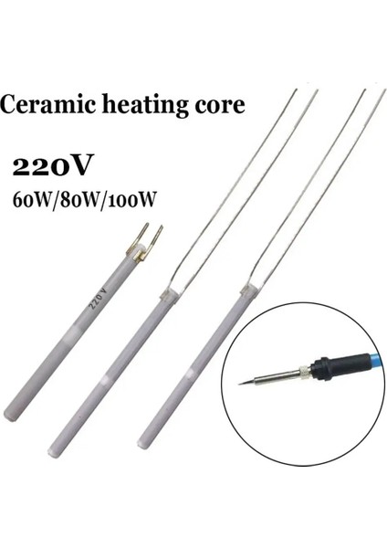 1PC-60W Uzun Tel 1/2 Adet Sıcaklık Elektrikli Havya Isıtıcı 220V 80W 60W 100W Seramik Dahili Isıtma Elemanı 908 908S Lehim (Yurt Dışından)