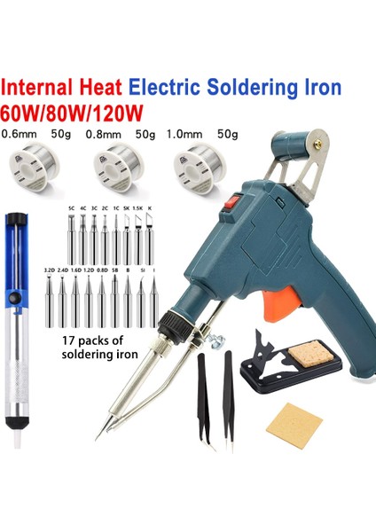 Dahili Isı Set3 80W, Abd 110V/220V 60/80/120W Manuel Havya Ucu Kalay Tabancası Dahili Isı Elektrikli Teneke Kaynakçı Kaynak Makinesi Lehim Tabancası Araç Seti (Yurt Dışından)