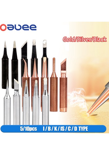 Altın 5 Adet 5/10 Adet 900M-T Havya Manyetik Olmayan Saf Bakır Lehim Ipuçları 936 907 Kol Muhafaza Lehimleme Araçları Markalama Demir Ucu (Yurt Dışından) fiyatları