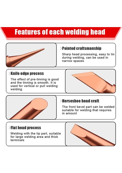 Altın 5 Adet 5/10 Adet 900M-T Havya Manyetik Olmayan Saf Bakır Lehim Ipuçları 936 907 Kol Muhafaza Lehimleme Araçları Markalama Demir Ucu (Yurt Dışından) indirimleri