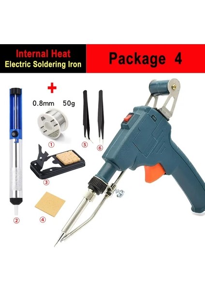 Dahili Isı Set4 120W, Ab 110V/220V 60/80/120W Manuel Havya Ucu Kalay Tabancası Dahili Isı Elektrikli Kalay Kaynakçı Kaynak Makinesi Lehim Tabancası Araç Seti (Yurt Dışından)