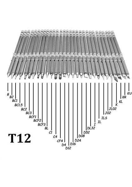 T12-D08 T12 D Serisi Düz Şekilli Havya Ipuçları T12-D08 D12 D16 D24 DL32 D4 D52 Hakko FX951 FX950 FM203 Istasyonu Kitleri (Yurt Dışından) modelleri