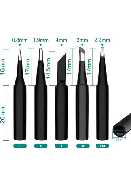 Set-Altın 5 Adet/grup I/k/b/3c/2.4d Evrensel 936 937 938 Lehimleme Istasyonu Lehim Demir Kaynak Ucu Kafa Üst Sting Bga Kurşunsuz Araçlar (Yurt Dışından)