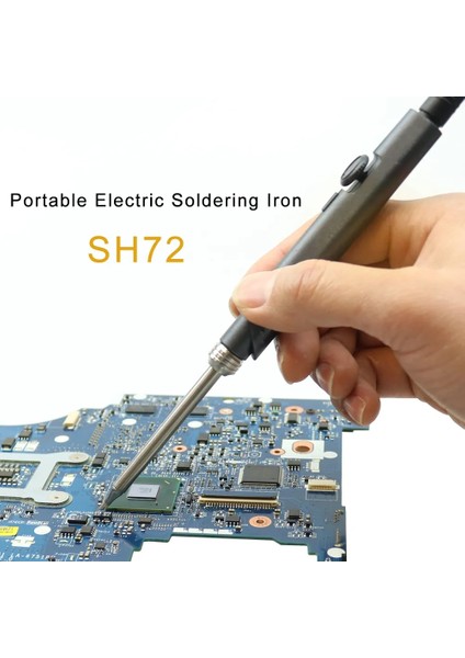 Sh-K Ucu ile SH72 65W Mini Elektrikli Havya Ayarlanabilir Sıcaklık Taşınabilir Lehim Kaynak Istasyonu Dc Güç Girişi 220-400C Kalaylı (Yurt Dışından)