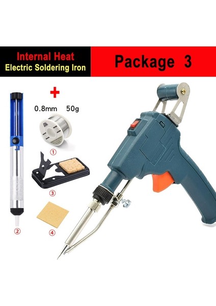 Dahili Isı Set3 60W, Ab 110V/220V 60/80/120W Manuel Havya Ucu Kalay Tabancası Dahili Isı Elektrikli Kalay Kaynakçı Kaynak Makinesi Lehim Tabancası Araç Seti (Yurt Dışından)