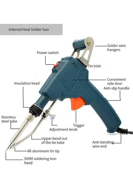 Dahili Isı Set3 60W, Ab 110V/220V 60/80/120W Manuel Havya Ucu Kalay Tabancası Dahili Isı Elektrikli Kalay Kaynakçı Kaynak Makinesi Lehim Tabancası Araç Seti (Yurt Dışından) fırsatları