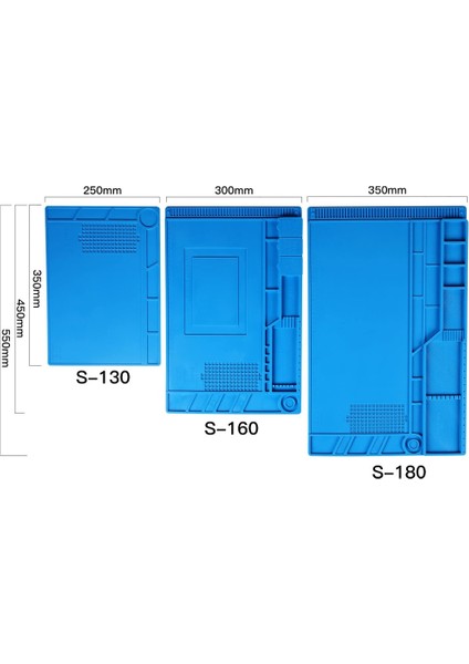S-170 (Manyetik) Havya Mat Yalıtım Silikon Manyetik Onarım Çalışma Mat Isıya Dayanıklı Lehimleme Istasyonu Mat Bga ve Tabanca Havya (Yurt Dışından)