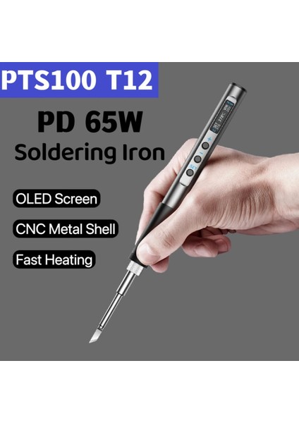 T12-I PTS100 T12 Pd2.0 65W Mini Elektrikli Havya Ayarlanabilir Sıcaklık Taşınabilir Lehim Kaynak Istasyonu Dc5 ~ 20V OLED Ekran (Yurt Dışından) modelleri