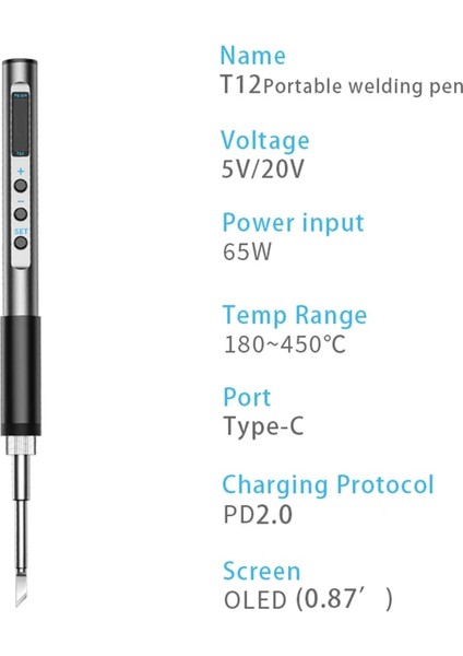 T12-I PTS100 T12 Pd2.0 65W Mini Elektrikli Havya Ayarlanabilir Sıcaklık Taşınabilir Lehim Kaynak Istasyonu Dc5 ~ 20V OLED Ekran (Yurt Dışından) indirimleri