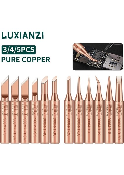 4 Adet Luxıanzı 3/4/5 Adet 900-T Saf Bakır Havya Ucu K/sk/ı/ıs/2.4d/3.2d Kaynak Kafası Bga Rework Istasyonu Lehimleme Aracı Kiti (Yurt Dışından)