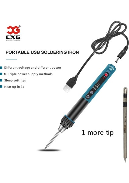 CXG-968-3 Araba Cxg 968 USB Havya Elektrikli Mini Taşınabilir Ayarlanabilir Sabit Sıcaklık Uyku Fonksiyonu LED Ekran Kaynak Araçları 24V 230W (Yurt Dışından) fiyatları