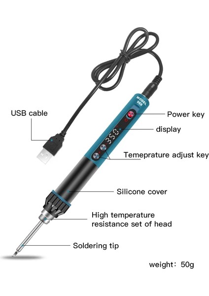 CXG-968-3 Araba Cxg 968 USB Havya Elektrikli Mini Taşınabilir Ayarlanabilir Sabit Sıcaklık Uyku Fonksiyonu LED Ekran Kaynak Araçları 24V 230W (Yurt Dışından) modelleri