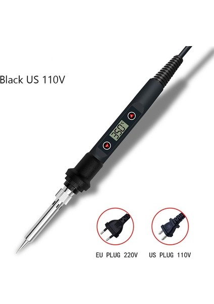 Siyah Abd 110V 80W 80W Dijital Elektrikli Havya Seti Seti Sıcaklık Ayarlanabilir 220V 110V Kaynak Aracı Seramik Isıtıcı Lehimleme Ipuçları Rework (Yurt Dışından)