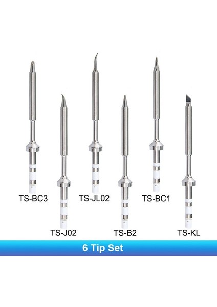 6 Uç Seti PINE64 TS101 Havya Ucu Kafa Pinecil Ts-C4 TS-D24 Ts-K Ts-I Seti Brüt Elektrikli Havya Kafa Değiştirme Model Seti (Yurt Dışından)