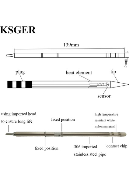 Bc1 Kaynak T12 Ucu T12-BC1 Elektronik Lehimleme Ipuçları 220 V Şekli FX951 Lehimleme Istasyonu FM2028 Lehimleme Kolu Havya (Yurt Dışından) modelleri
