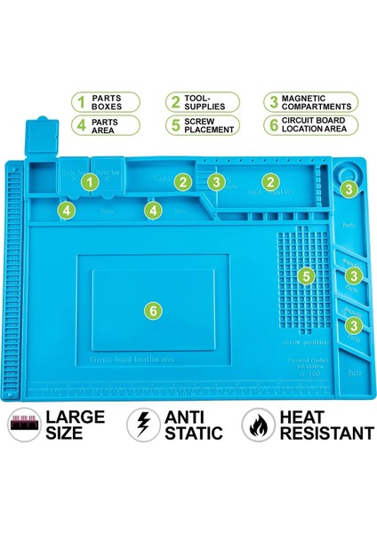 TE-607 (Manyetik) Silikon Tamir Mat Devre Kartı Lehimleme Pedi Isıya Dayanıklı 932°F Havya Telefon Tamiri Için Anti-Statik Manyetik Mat (Yurt Dışından) fırsatları