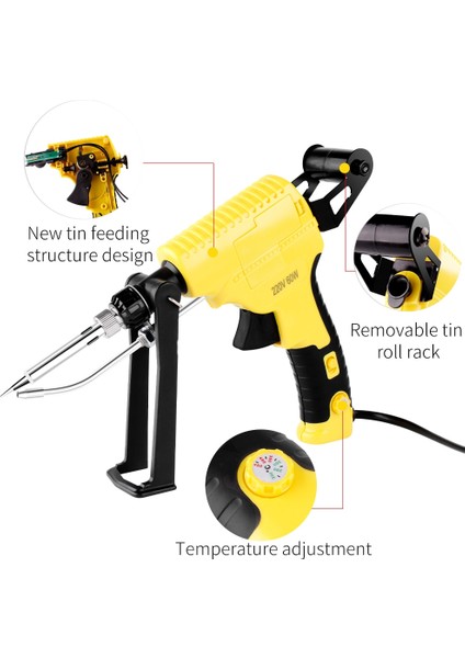 Tkhxqb1 Ab Luxıanzı Yeni El Elektrikli Havya 220 V 60 W Dahili Isıtma Otomatik Kalay Havya Tabancası Kaynak Aracı Seti Göndermek (Yurt Dışından)