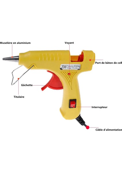 Set 1 Ab 20 W Elektrikli Sıcak Eriyik Tutkal Tabancası Çok Fonksiyonlu Ev Mini Tutkal Tabancası Elektrikli Sıcaklık Isı Sıcaklık Anahtarı Araçları Tutkal Sopa ile (Yurt Dışından)